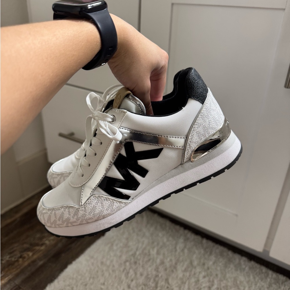 Women’s Michael Kors White and Black Sneakers